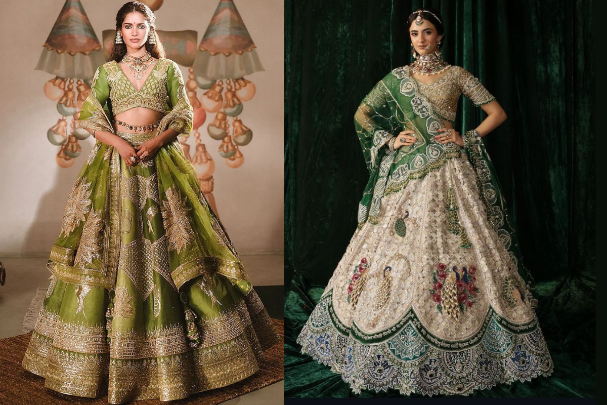 Mehndi Ceremony Lehenga Designs: Mehndi Look में चाहती हैं Green Glamour- ट्राय करें ये ट्रेंडिंग ग्रीन लहंगे 3 Mehndi Ceremony Lehenga Designs 2