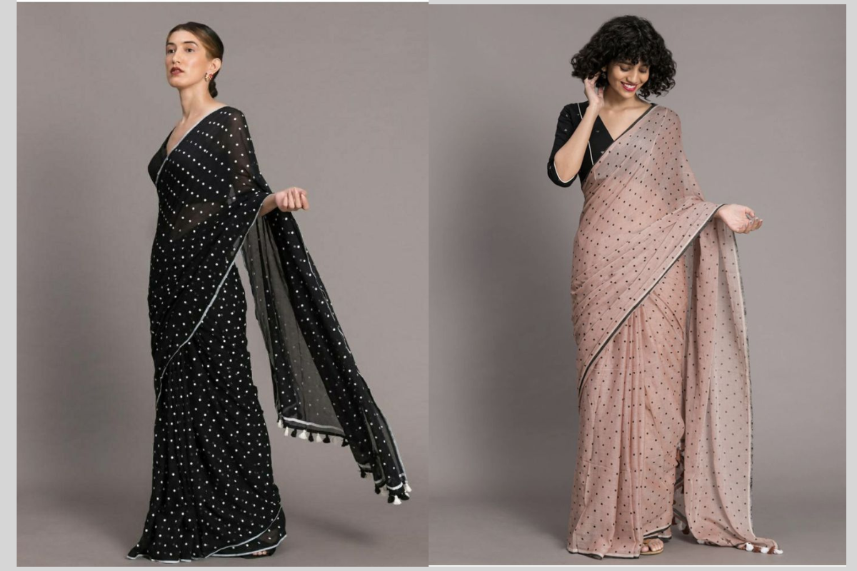 Polka Dot Saree Designs: स्टाइल में जोड़ें रेट्रो का तड़का- बॉलीवुड से इंस्पायर्ड पोल्का डॉट साड़ी डिजाइन्स 4 Polka Dot Saree Designs 3