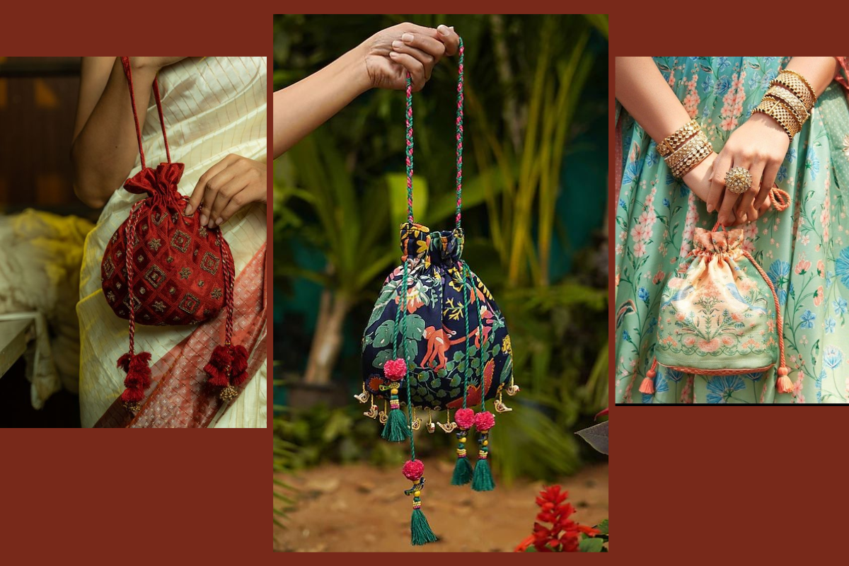 Designer Potli Bag: वेडिंग लुक को और भी रिच और क्लासी बनाएं स्टाइल करें डिजाइनर पोटली बैग 1 Potli Bag 1