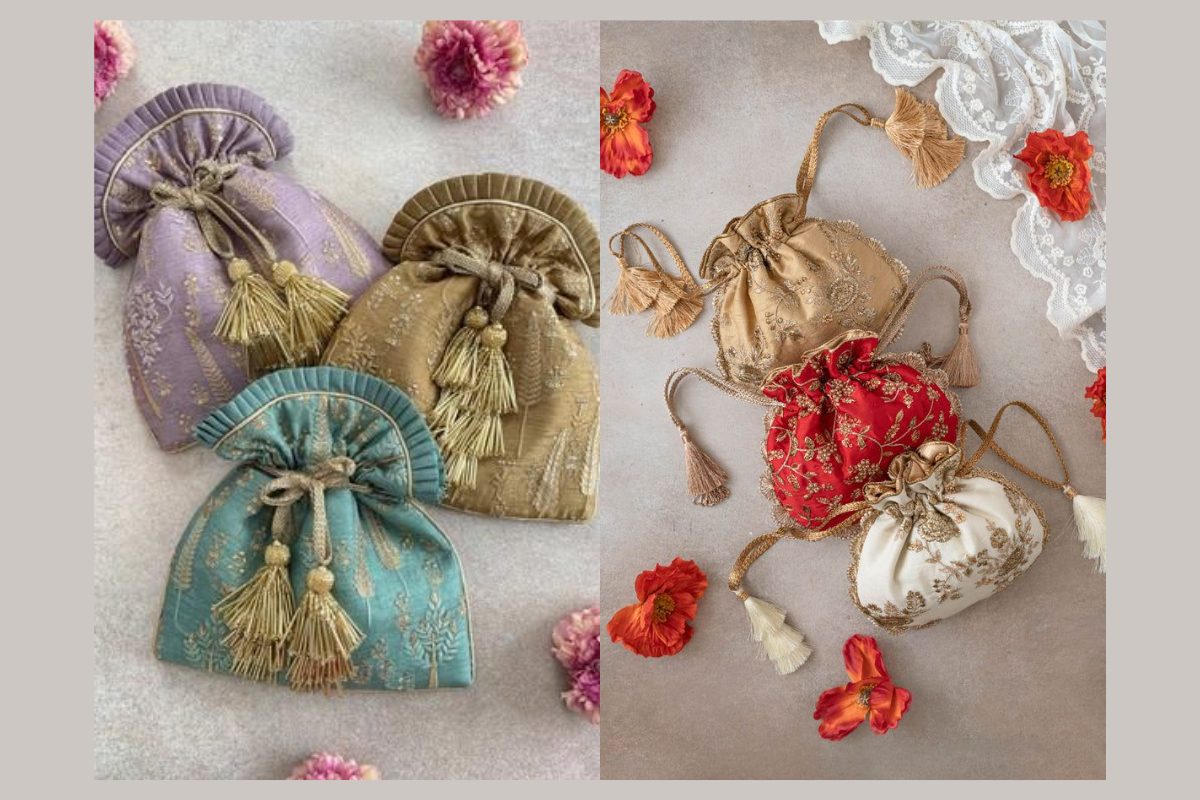 Designer Potli Bag: वेडिंग लुक को और भी रिच और क्लासी बनाएं स्टाइल करें डिजाइनर पोटली बैग 2 Potli Bag 2