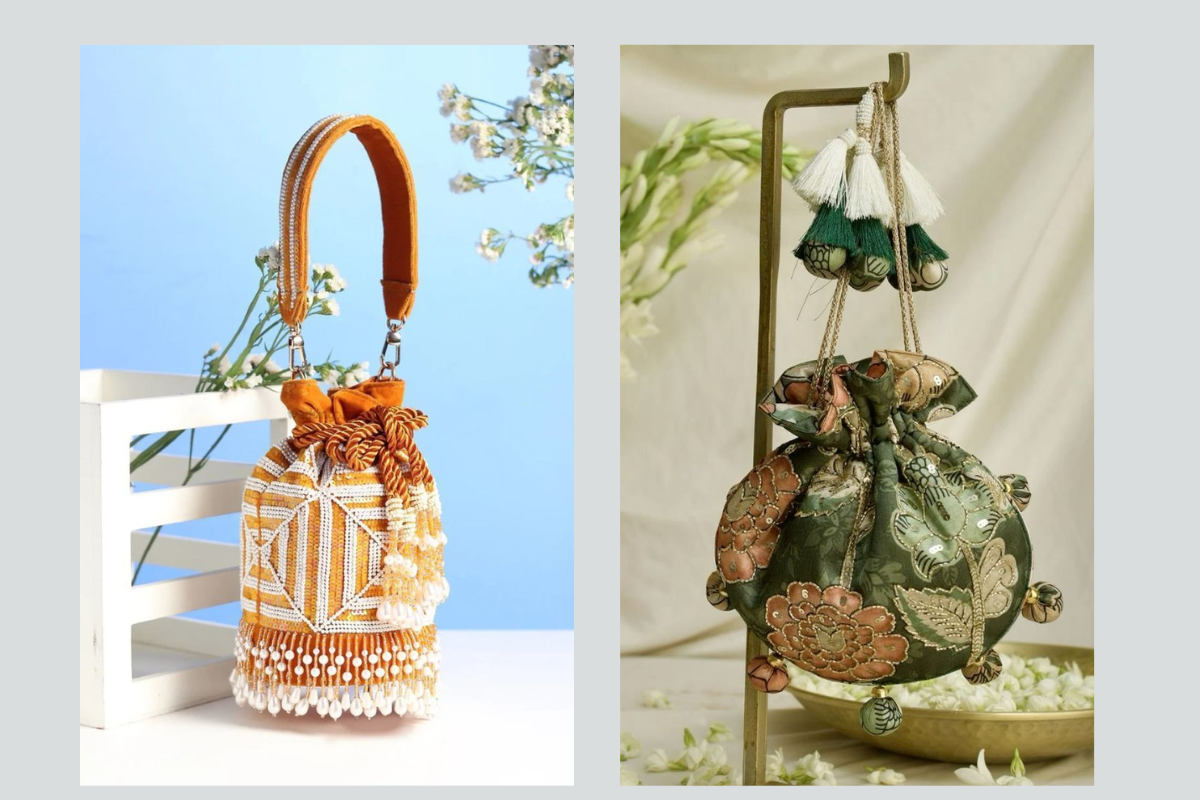 Designer Potli Bag: वेडिंग लुक को और भी रिच और क्लासी बनाएं स्टाइल करें डिजाइनर पोटली बैग 4 Potli Bag 4