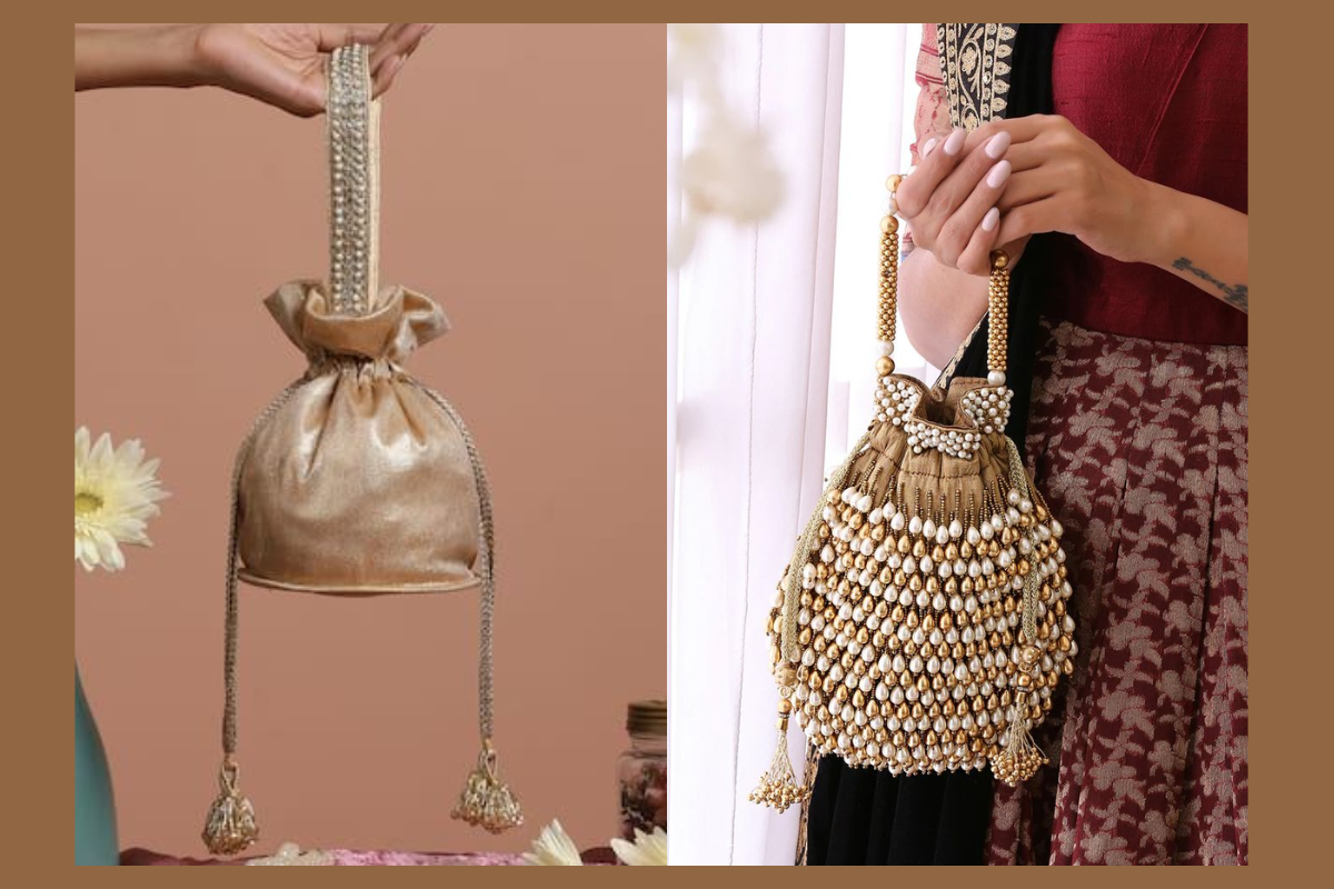 Designer Potli Bag: वेडिंग लुक को और भी रिच और क्लासी बनाएं स्टाइल करें डिजाइनर पोटली बैग 5 Potli Bag 5