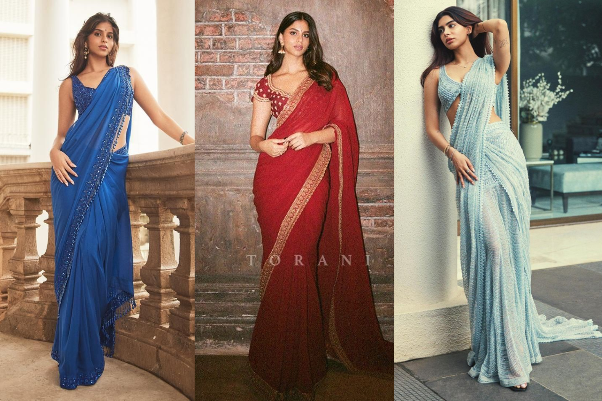 Suhana Khan Glamorous Saree Look: सुहाना खान के 5 ग्लैमरस साड़ी लुक्स जो स्लिम फिगर गर्ल्स पर लगेंगे हैं बेहद स्टनिंग 1 Suhana Khan Glamorous Saree Look
