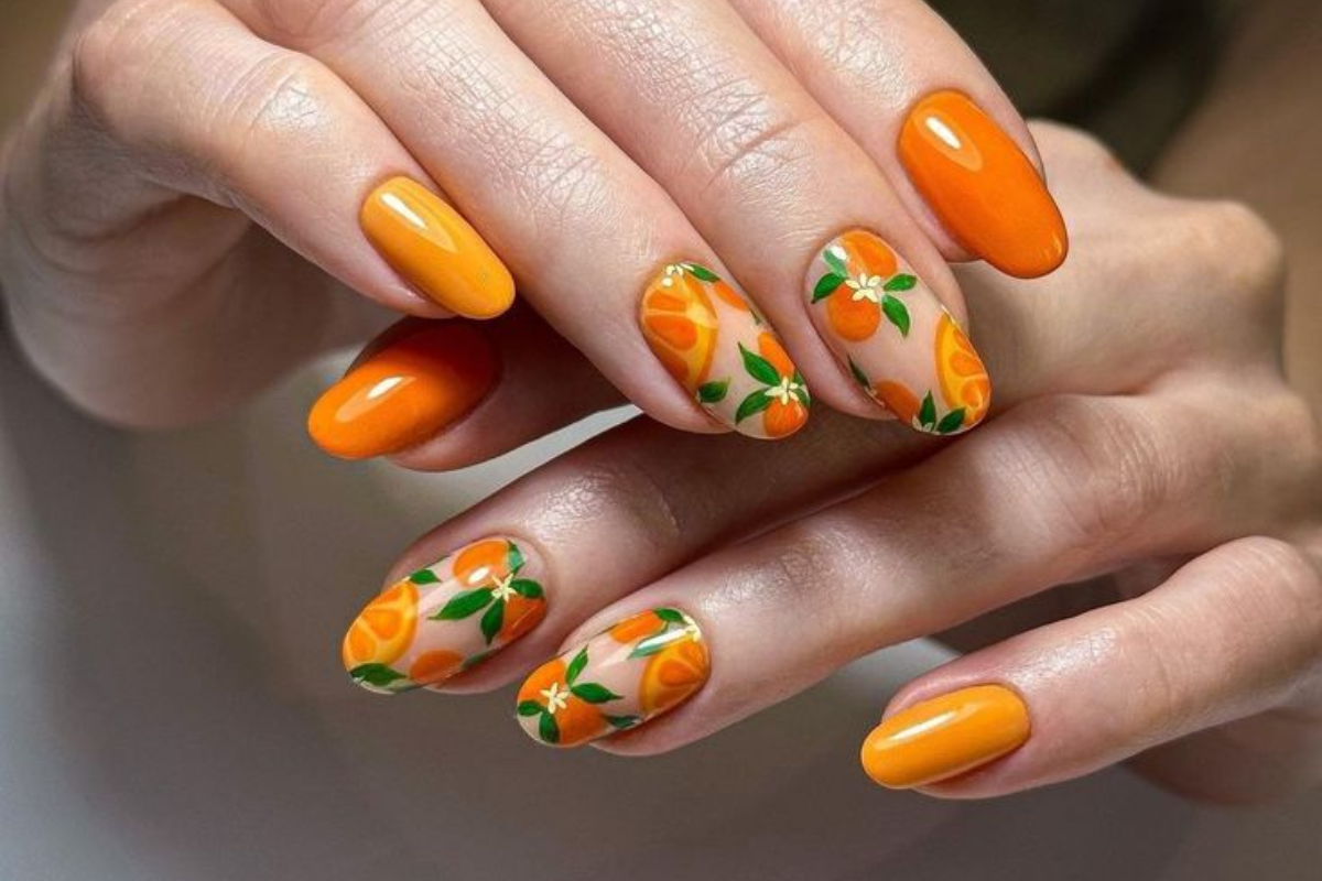 Orange Nail Art Design