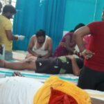 ROAD ACCIDENT- तेज रफ्तार बाइक की टक्कर से तीन लोग घायल 