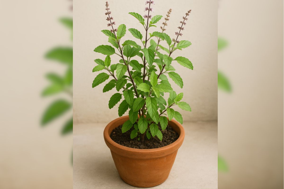 Lucky Plants For Home: घर में जरूर लगाएं ये 3 चमत्कारी पौधे, आर्थिक तंगी से लेकर स्वास्थ्य तक हर समस्या होगी दूर 2 tulsi plant image