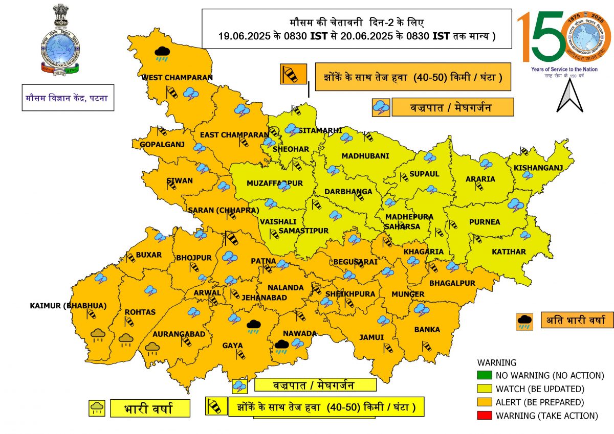 Bihar Rain Alert: मानसून ने पकड़ी रफ्तार! बिहार के 25 जिलों में ऑरेंज अलर्ट, अगले 24 घंटे में होगी भयंकर बारिश