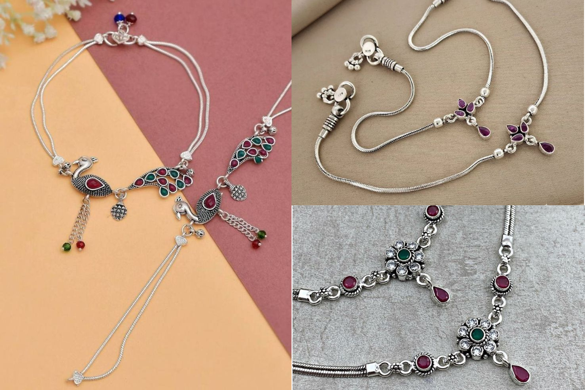 Modern Silver Payal Design