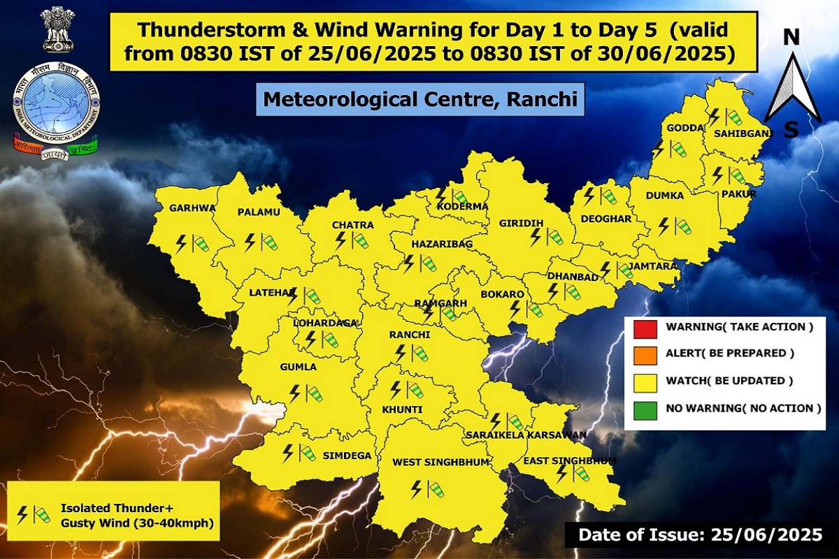 Rain Alert : रांची के कई इलाकों में सुबह से हो रही बारिश, IMD का येलो अलर्ट, सतर्क रहने की दी सलाह