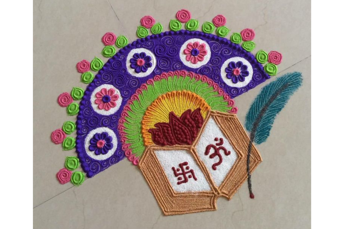 Guru Purnima Rangoli Design 10
