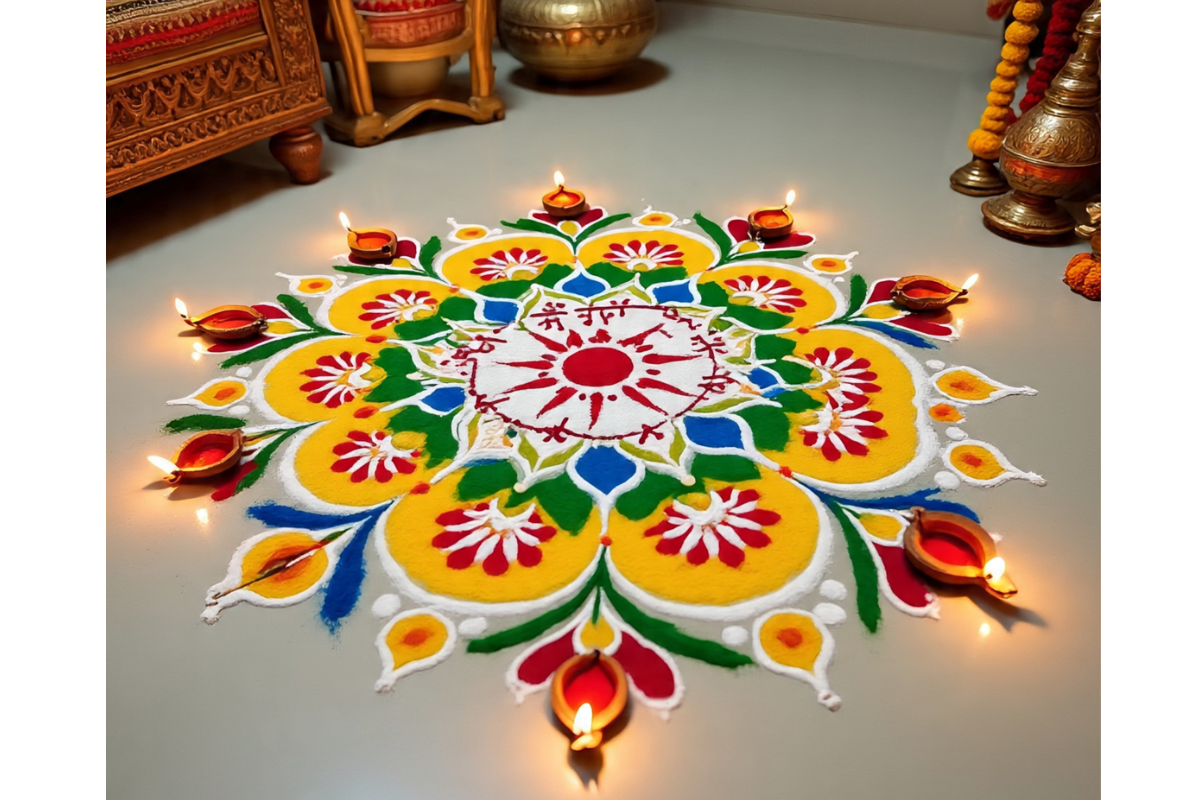 Guru Purnima Rangoli Design 6