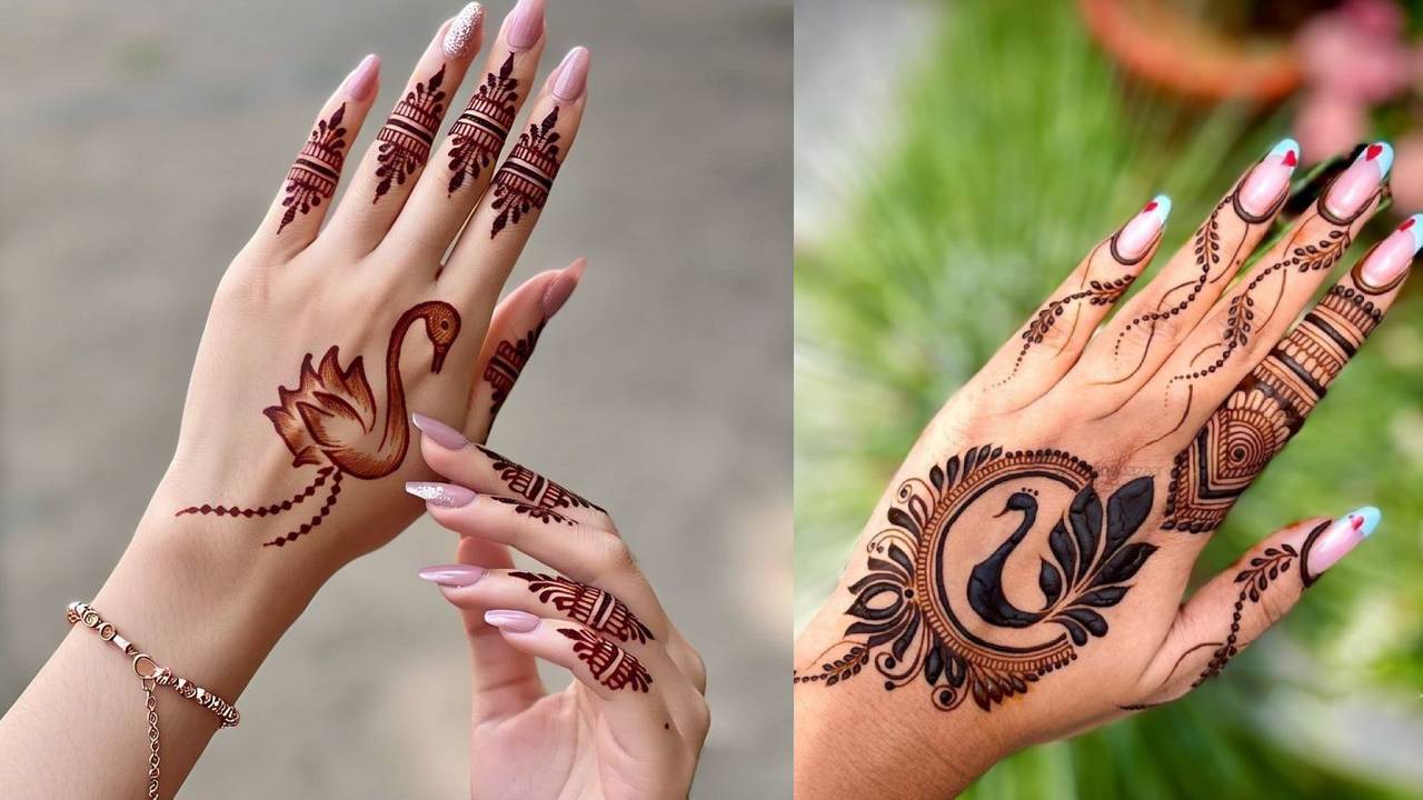 swan mehndi designs