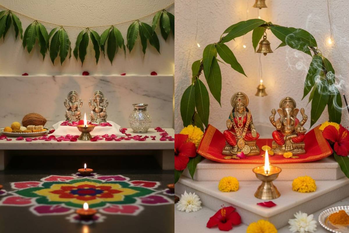 Dhanteras Decoration Ideas: धनतेरस 2025 पर सिम्पल और मिनीमल डेकोरेशन से लाएं खुशहाली 2 Dhanteras Diwali home decor min