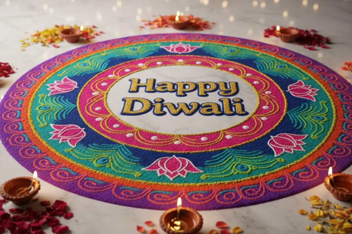 Diwali Special Rangoli Design Photos: कम समय में बिना ज्यादा मेहनत किए बनाएं ये ब्यूटीफुल दिवाली स्पेशल रंगोली डिजाइन