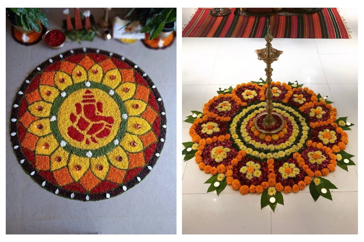 Beautiful Rangoli Designs for Office: ऑफिस को दे एकदम दिवाली वाली वाइब - बनाएं ये 5 खूबसूरत रंगोली डिजाइन 2 Ecofriendly Rangoli Design for Office min
