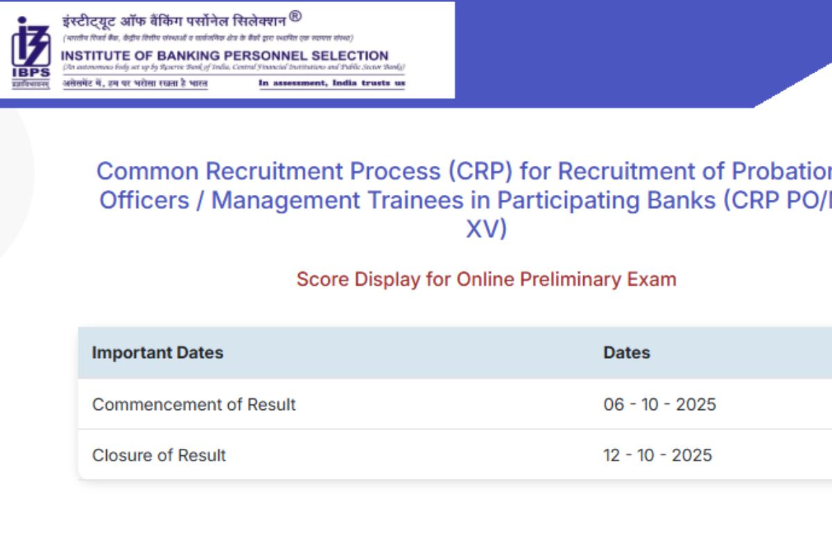 IBPS PO Scorecard 2025 OUT: IBPS पीओ, एमटी स्कोरकार्ड जारी, Check करने के लिए Direct Link यहां 1 IBPS PO Scorecard 2025 OUT