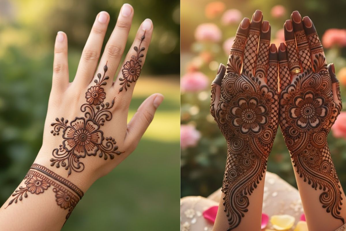Mehndi Design Easy And Beautiful For Diwali: दिवाली लुक को बनाएं शानदार, हाथों में लगाएं ये सबसे सुंदर लेटेस्ट मेहंदी डिजाइन 2 Simple Floral Mehndi Design