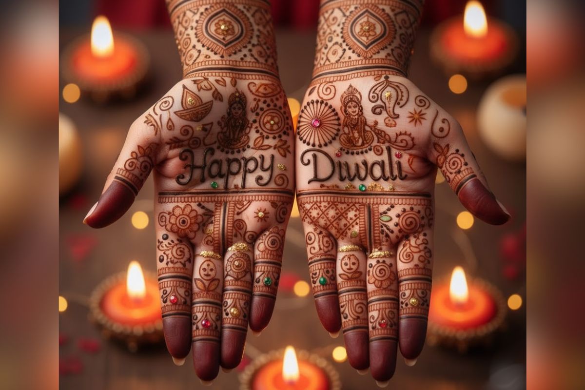 Mehndi Design Easy And Beautiful For Diwali: दिवाली लुक को बनाएं शानदार, हाथों में लगाएं ये सबसे सुंदर लेटेस्ट मेहंदी डिजाइन 6 Diwali Special Geometric Mehndi Design