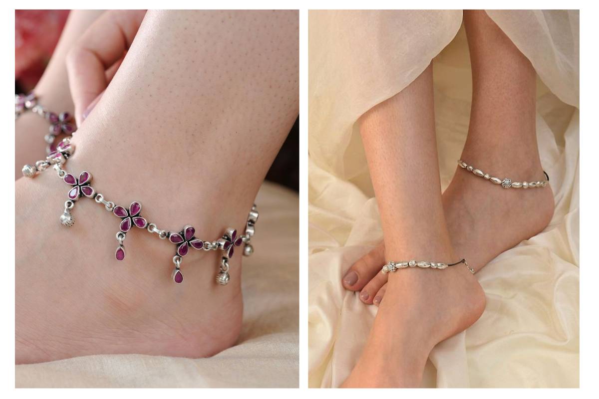 Silver Payal Design: न्यूली मैरिड वुमन के लिए सिम्पल लेटेस्ट पायल डिजाइन - ये डिजाइन आपको जरूर पसंद आएंगे 5 Pearl Motif Payal Design