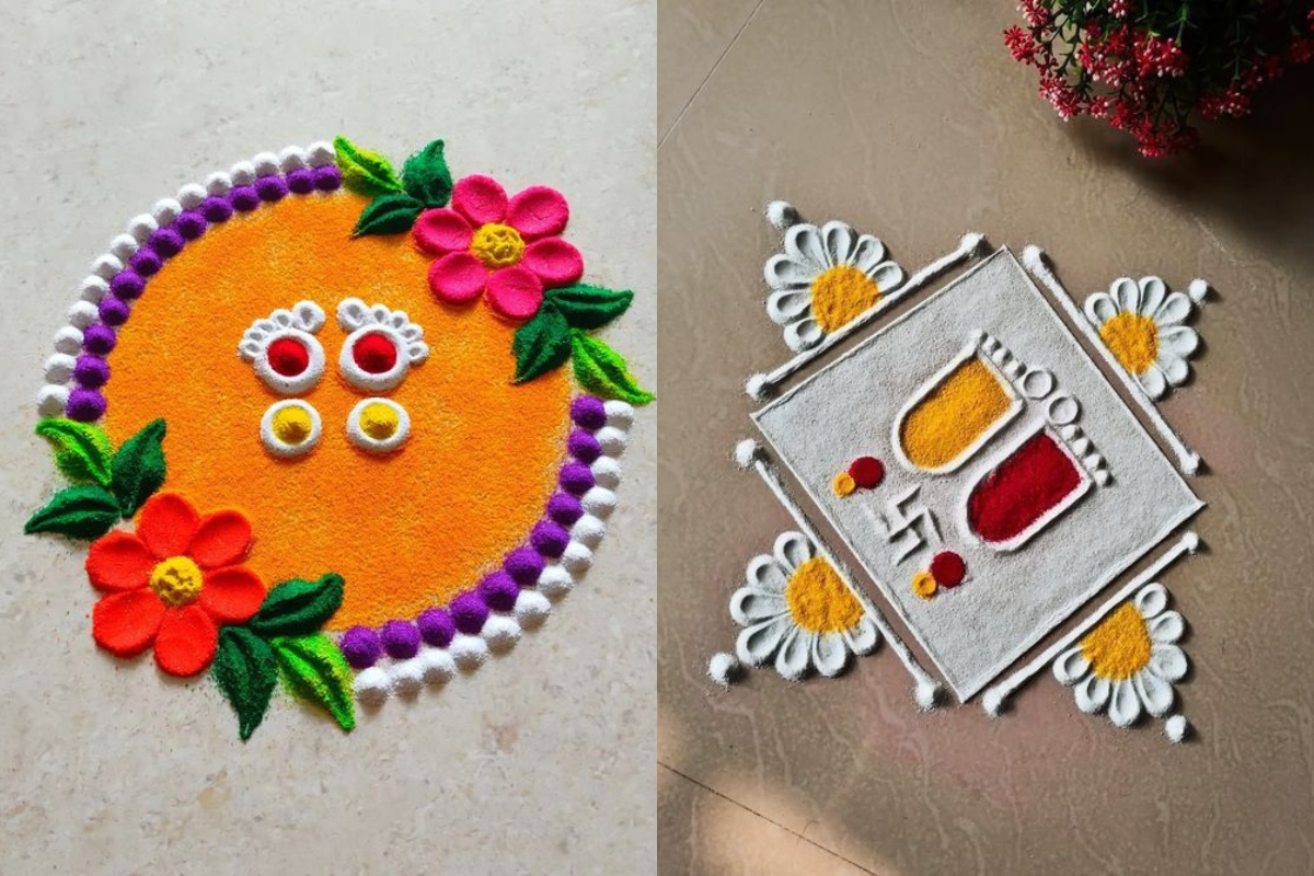 Dhanteras Rangoli Designs: धनतेरस पर घर सजाएं इन खूबसूरत रंगोली डिजाइंस से, आएगी मां लक्ष्मी की कृपा 6 Rangooli Design For Dhanteras