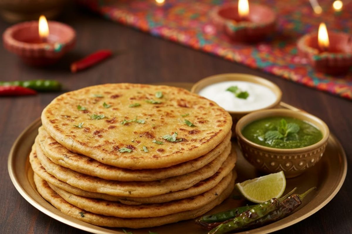 Diwali Traditional Indian Food: घर पर बनाएं दिवाली स्पेशल लड्डू, पराठा और चटनी, पूजा और मेहमानों के लिए परफेक्ट 3 aloo pratha