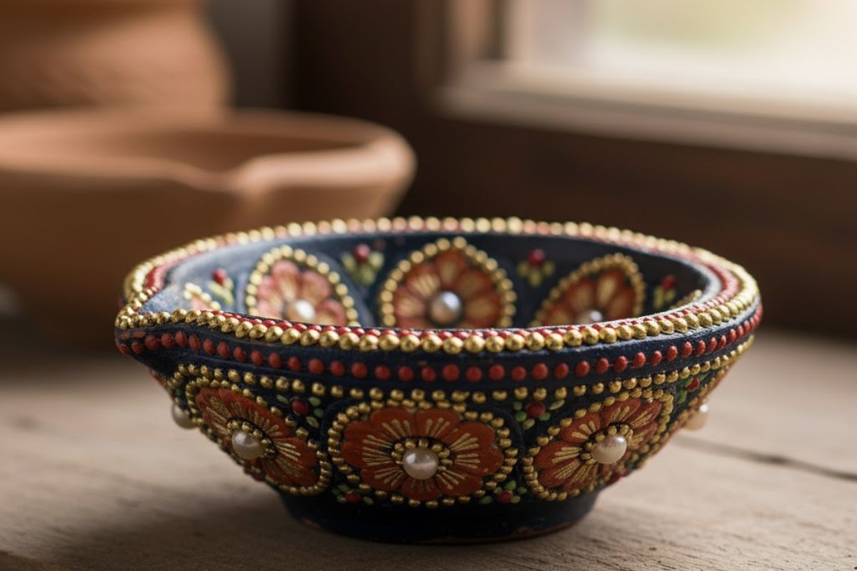 Diya Decoration Ideas: दिवाली डेकोरेशन के लिए अपने हाथों से सजाएं दीये, इन आइडियाज को करें ट्राई 3 beads decorated diya