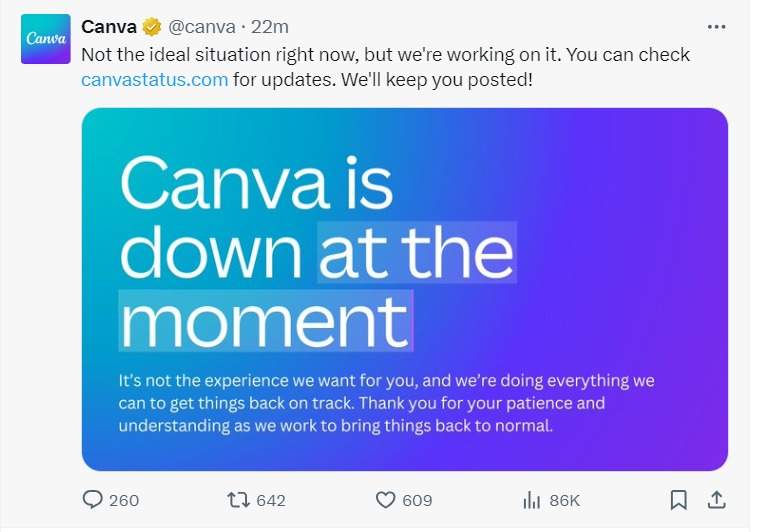 Canva Down: ठप पड़ा कैनवा, यूजर्स हुए परेशान, नहीं डाउनलोड कर पा रहे Images