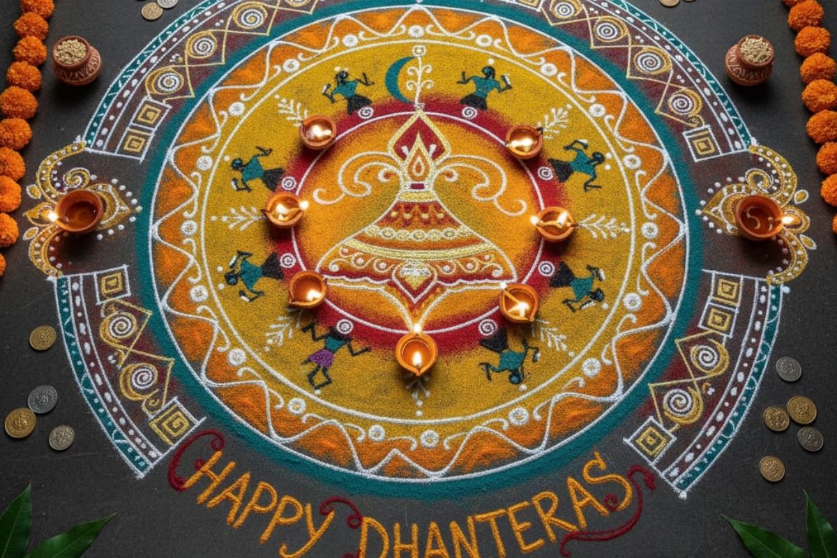 Rangoli Design For Dhanteras: मां लक्ष्मी को खुश करने के लिए धनतेरस पर बनाएं ये रंगोली डिजाइन 4 jharkahnd rangoli design