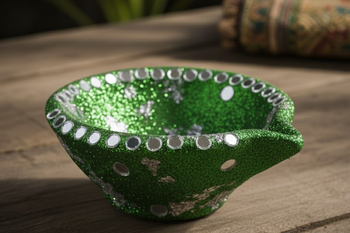Diya Decoration Ideas: दिवाली डेकोरेशन के लिए अपने हाथों से सजाएं दीये, इन आइडियाज को करें ट्राई 4 mirror work diya