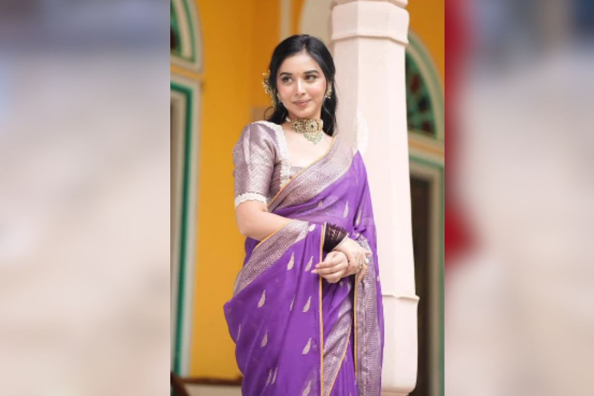 tanya mittal purple saree 