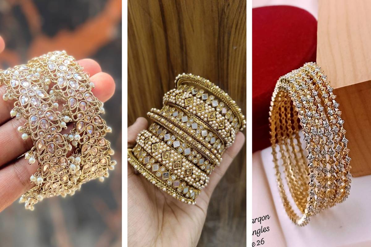 Latest gold bangles design to pair with wedding outfits