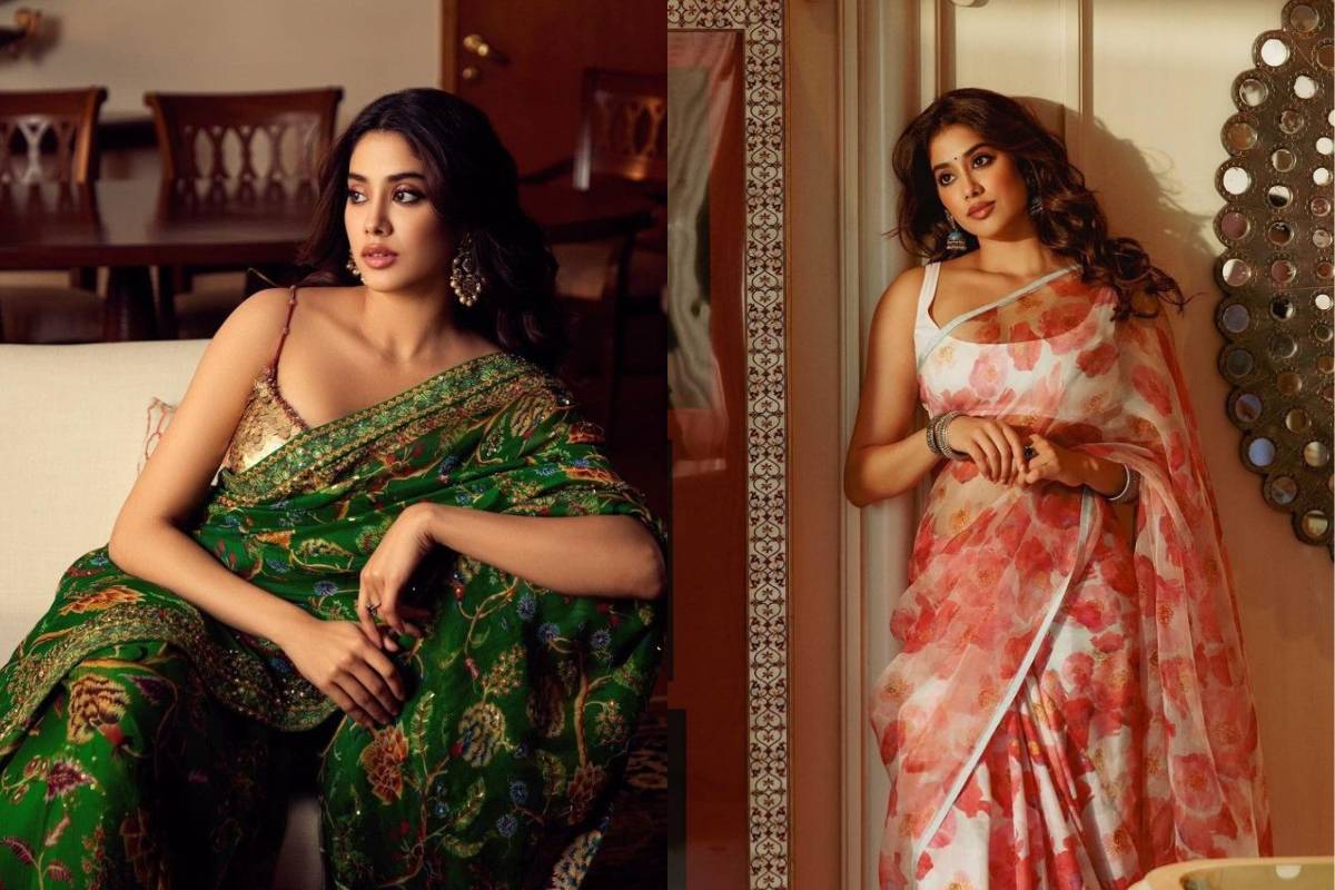 Classic sleeveless blouse design inspired by Janhvi Kapoor for timeless saree fashion