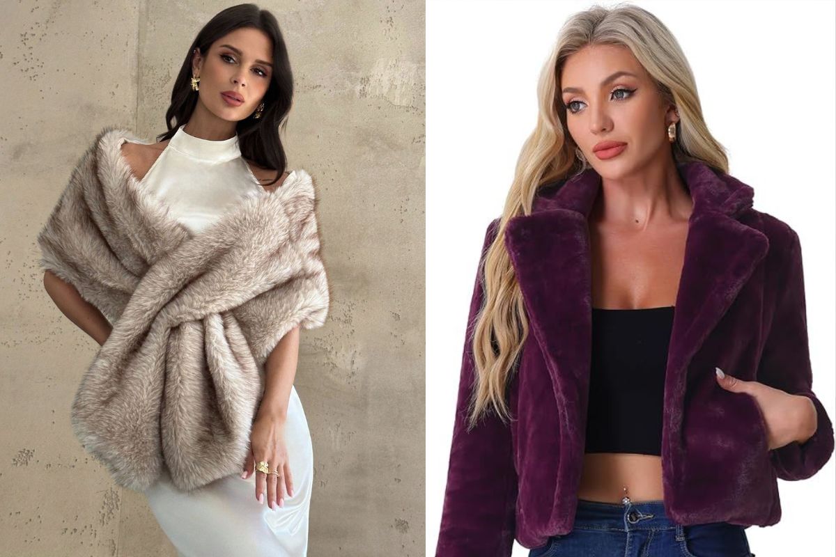 Winter Shrug For Women: सर्दियों में फैशन से समझौता नहीं! देखें स्त्रीओं के लिए सबसे ट्रेंडिंग विंटर श्रग आइडियाज 4 Faux Fur Shrug for women (Image Source: Pinterest)