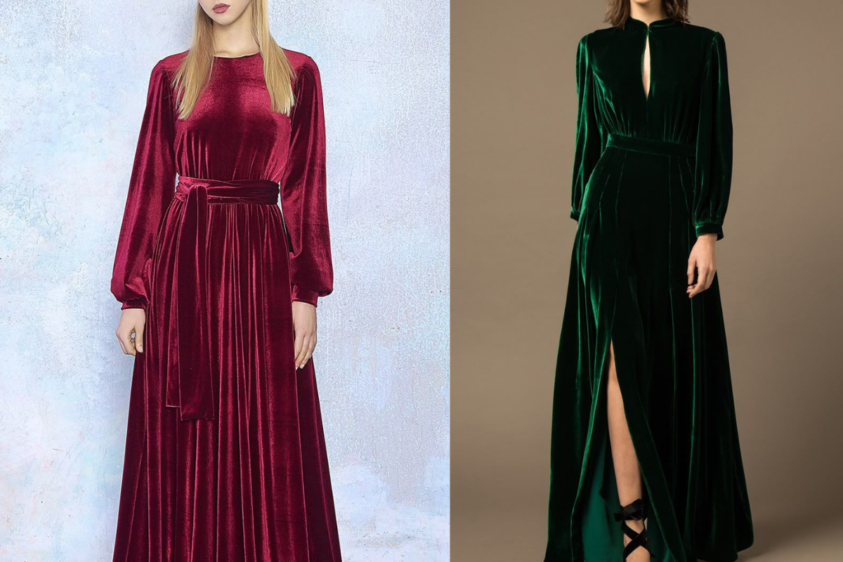 Velvet Party Wear Dresses For Women: सर्दियों की पार्टी में रॉयल और एलिगेंट लुक के लिए ट्राय करें ये स्टाइलिश वेलवेट ड्रेसेज 2 Long Velvet Gown