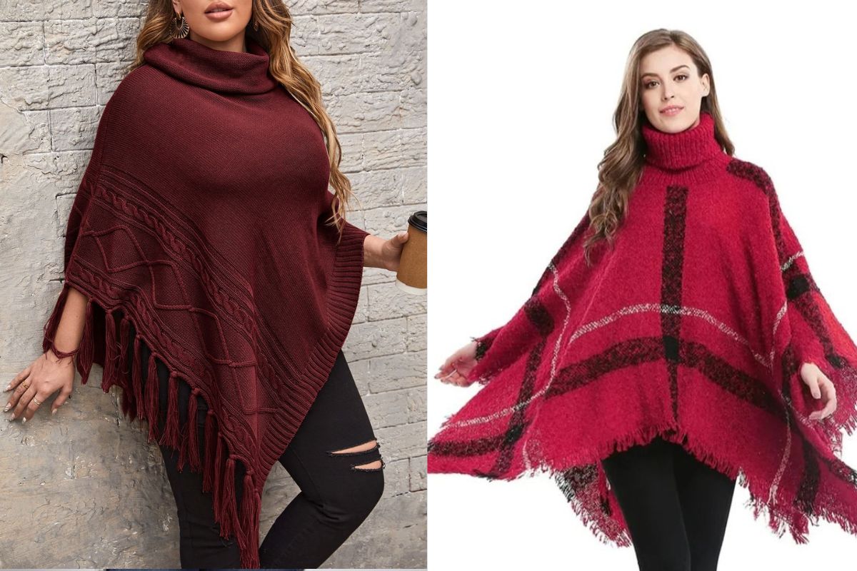 Winter Shrug For Women: सर्दियों में फैशन से समझौता नहीं! देखें स्त्रीओं के लिए सबसे ट्रेंडिंग विंटर श्रग आइडियाज 7 Poncho Style Shrug for women (Image Source: Pinterest)