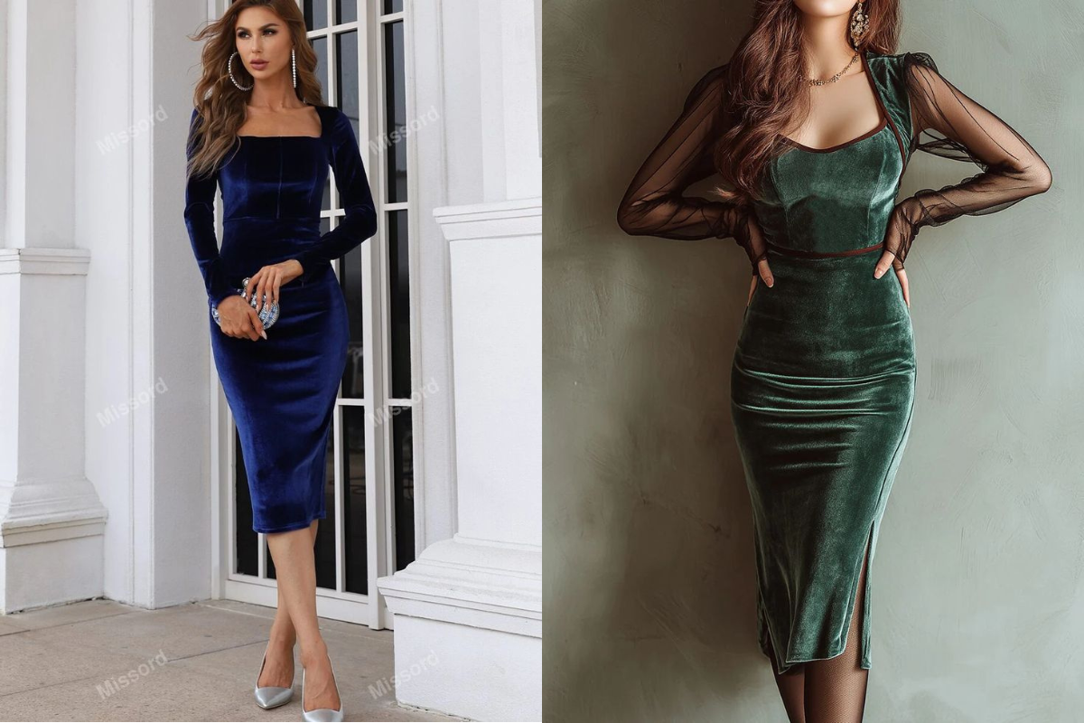 Velvet Party Wear Dresses For Women: सर्दियों की पार्टी में रॉयल और एलिगेंट लुक के लिए ट्राय करें ये स्टाइलिश वेलवेट ड्रेसेज 3 Velvet Bodycon Dress