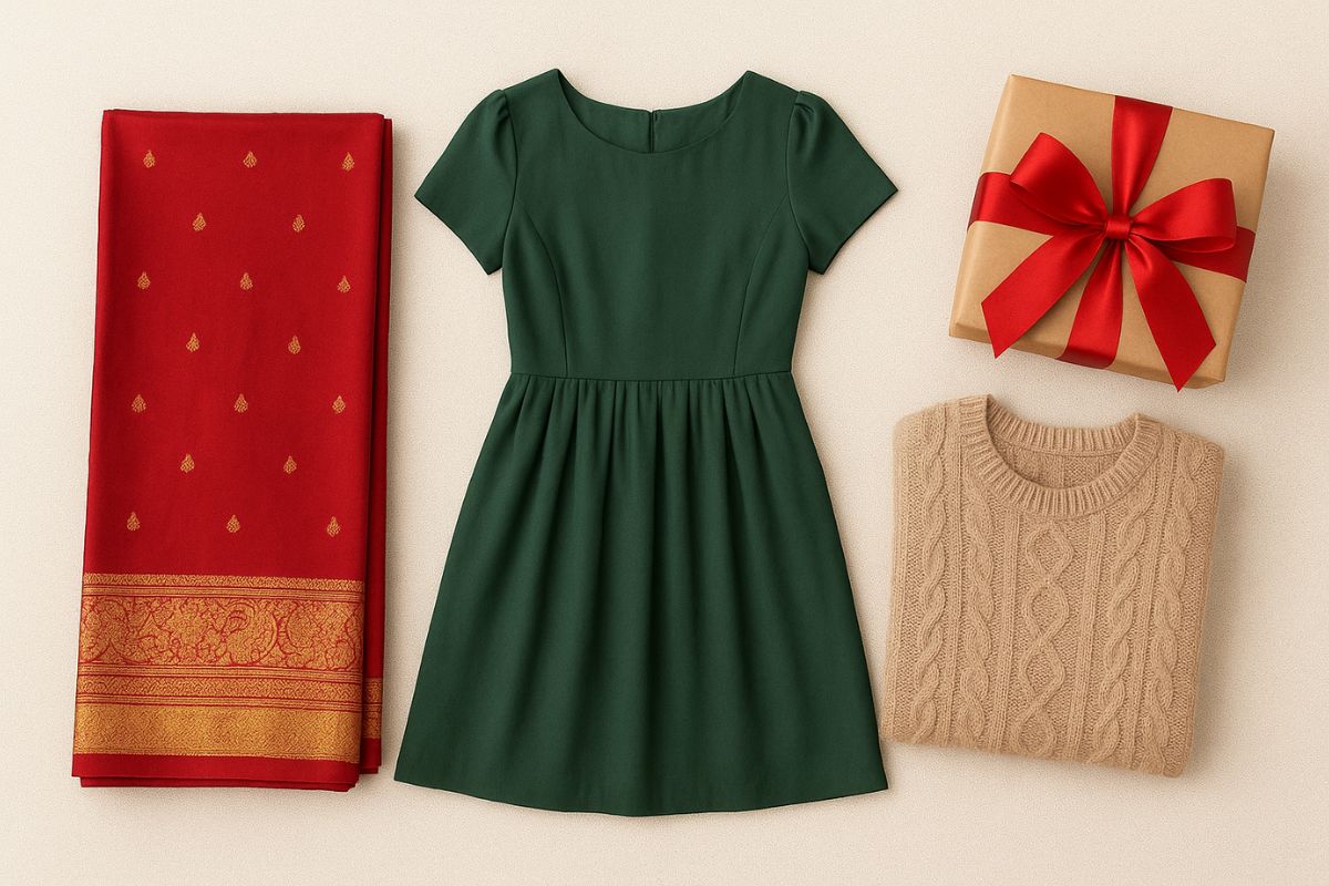 Christmas Gift For Wife: क्रिसमस पर पत्नी को फील कराएं स्पेशल, इन गिफ्ट आइडियाज के साथ 4 cloths (AI Generated)