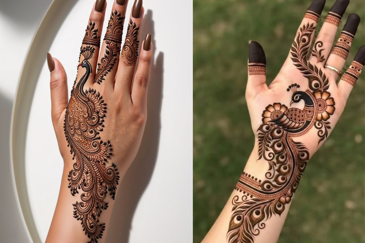 Arabic Style Peacock Mehndi Design