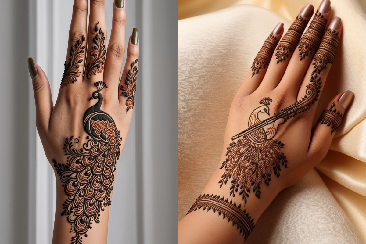 Back Hand Peacock Mehndi Design