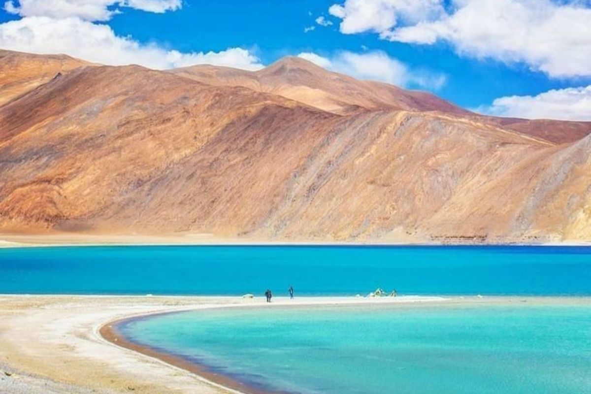 Blue water of Pangong Lake in Ladakh