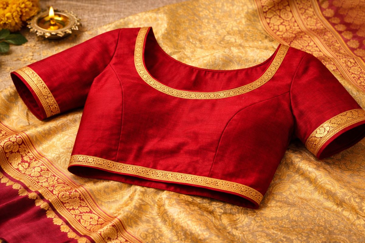 Broad neck traditional blouse