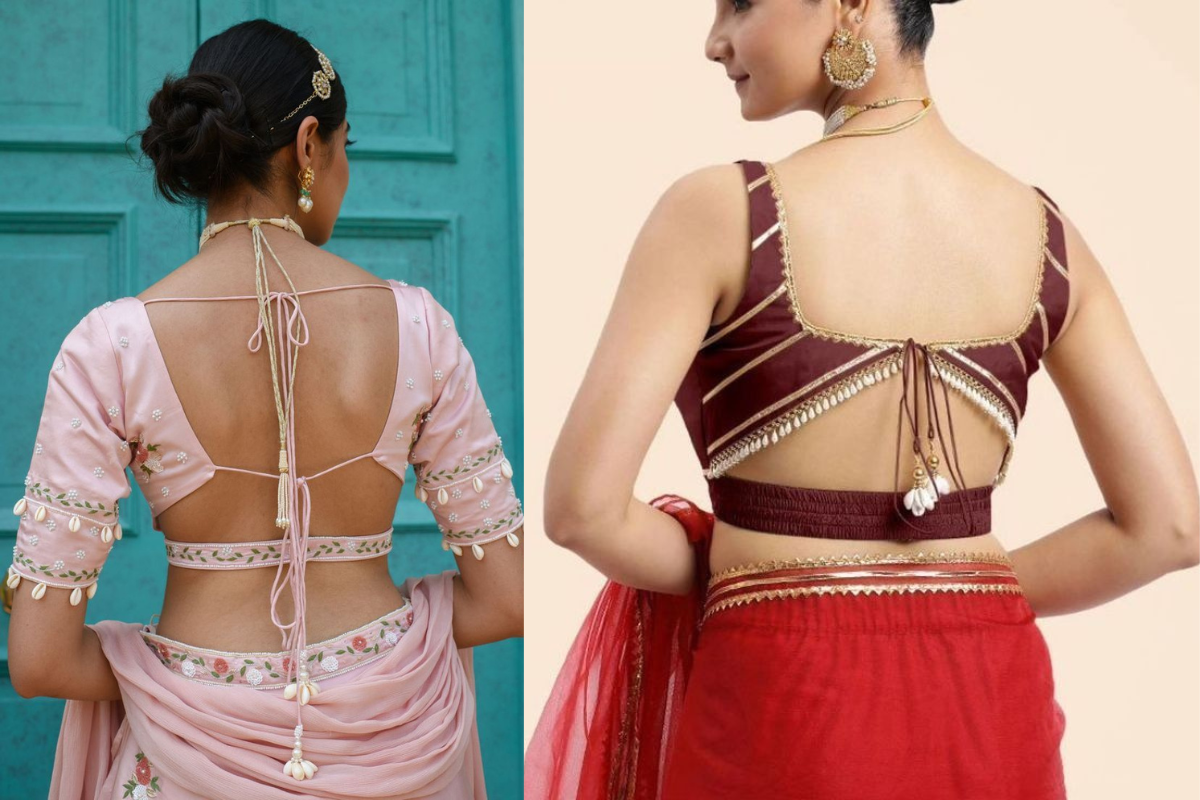 Blouse Back Designs: सिंपल से लेकर डिजाइनर तक, देखें लेटेस्ट और ट्रेंडी ब्लाउज बैक डिजाइन्स का पूरा कलेक्शन 2 Cut-Out Blouse Back Designs