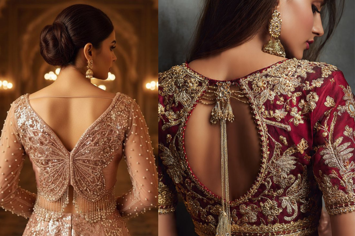 Blouse Back Designs: सिंपल से लेकर डिजाइनर तक, देखें लेटेस्ट और ट्रेंडी ब्लाउज बैक डिजाइन्स का पूरा कलेक्शन 7 Embroidery / Hand Work Blouse