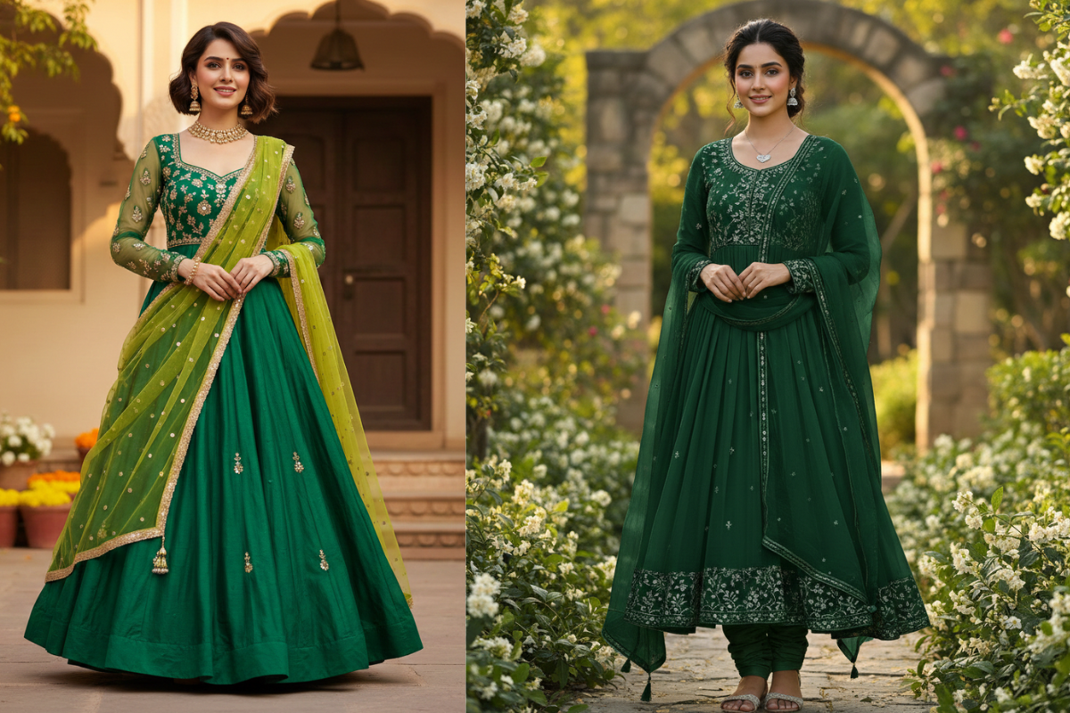 Republic Day Dress Ideas: तिरंगे के रंगों में पहनें स्टाइलिश और ट्रेडिशनल आउटफिट्स, हर नजरें आप पर टिक जाएंगी 6 Green Anarkali Suit For Republic Day