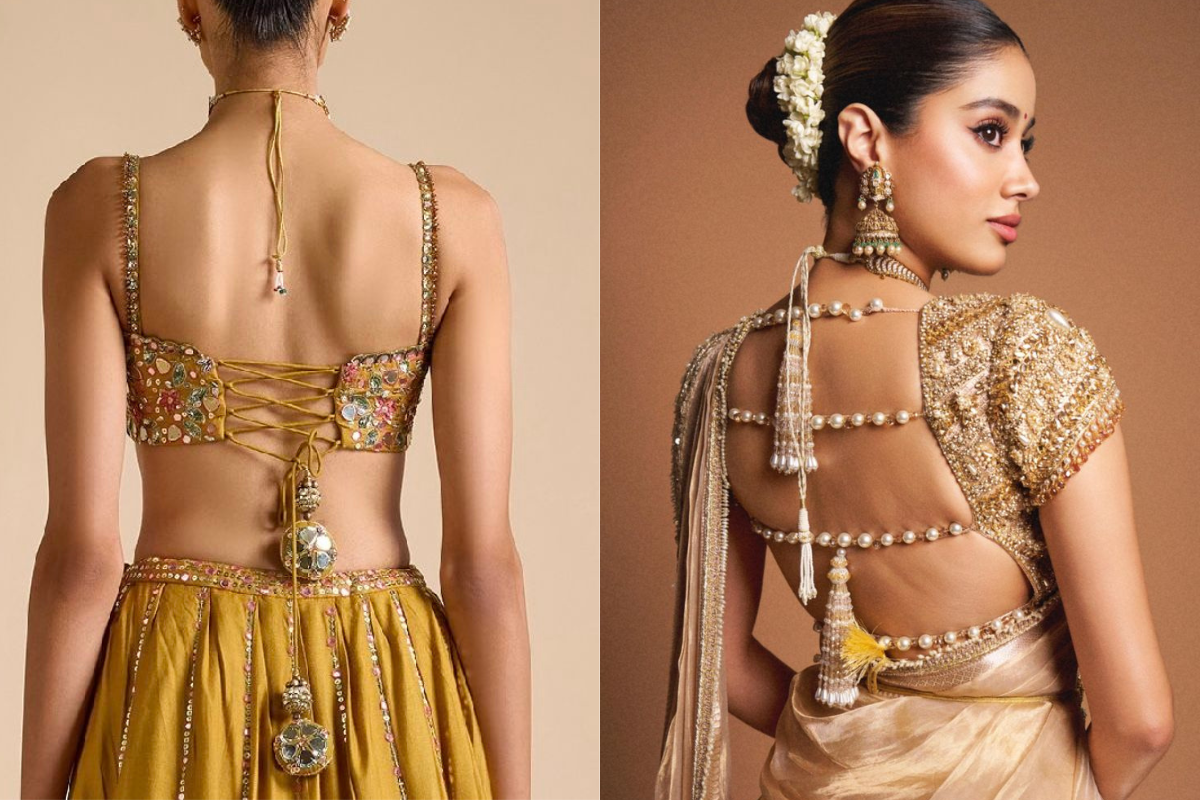 Blouse Back Designs: सिंपल से लेकर डिजाइनर तक, देखें लेटेस्ट और ट्रेंडी ब्लाउज बैक डिजाइन्स का पूरा कलेक्शन 6 Hook & Dori Blouse