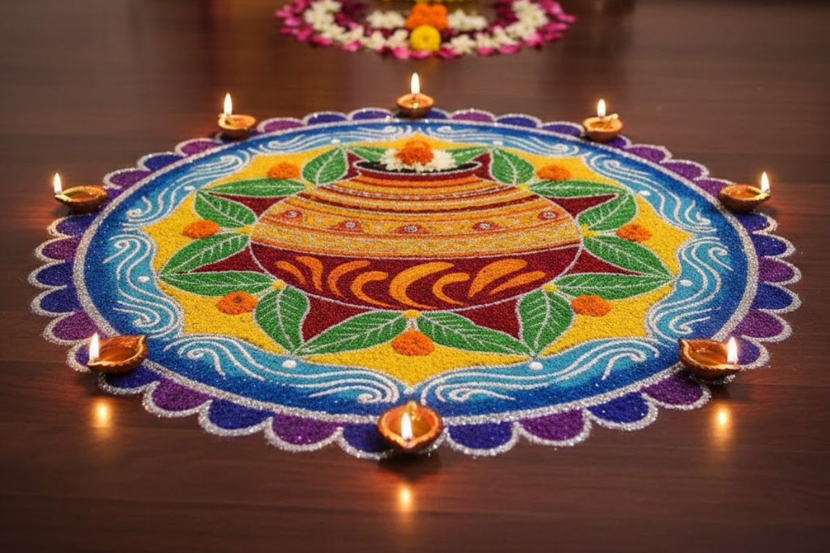 Kalash Rangoli Design 