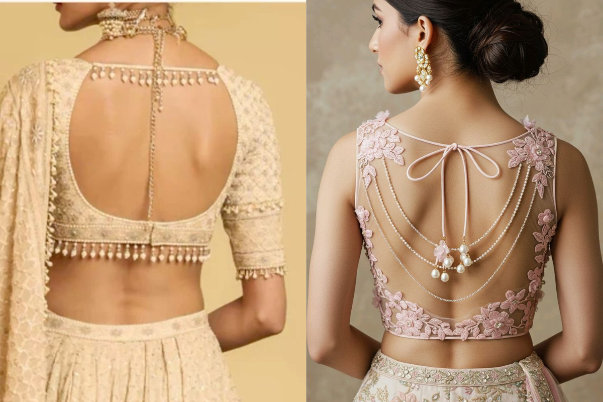 Blouse Back Designs: सिंपल से लेकर डिजाइनर तक, देखें लेटेस्ट और ट्रेंडी ब्लाउज बैक डिजाइन्स का पूरा कलेक्शन 3 Lace Work Blouse Back Design