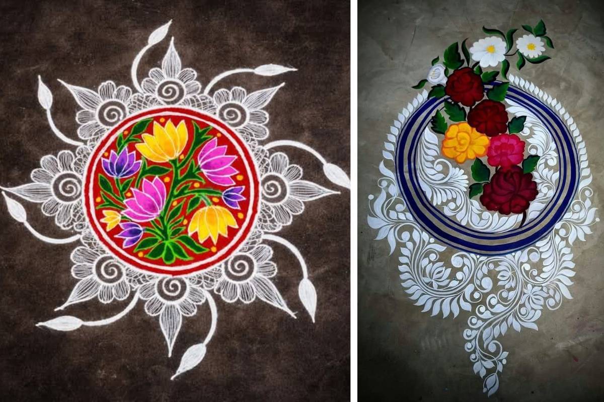 Simple Circle Rangoli Design for Basant Panchami: सिंपल गोल रंगोली डिजाइन