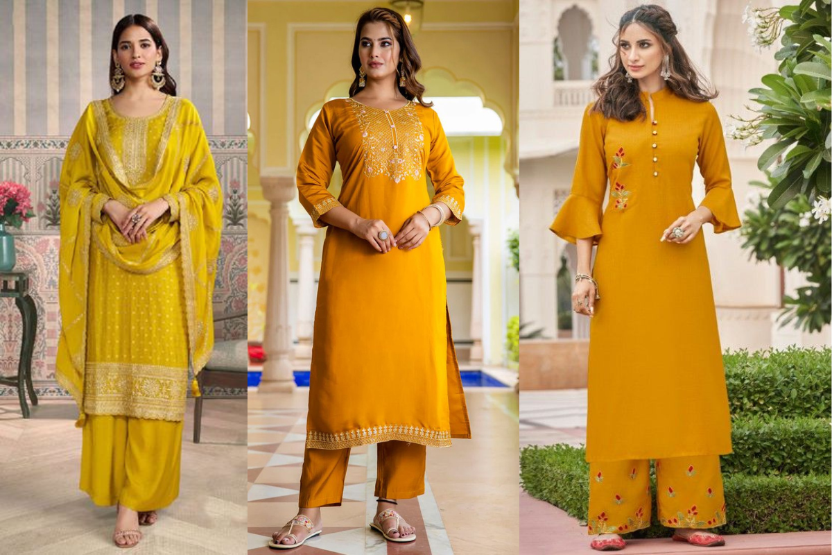 Yellow Suit Designs: पूजा के खास मौके पर पहनें ये खूबसूरत और ट्रेंडिंग सूट, हर लुक को बनाए परफेक्ट 5 Straight Cut Yellow Suit Design