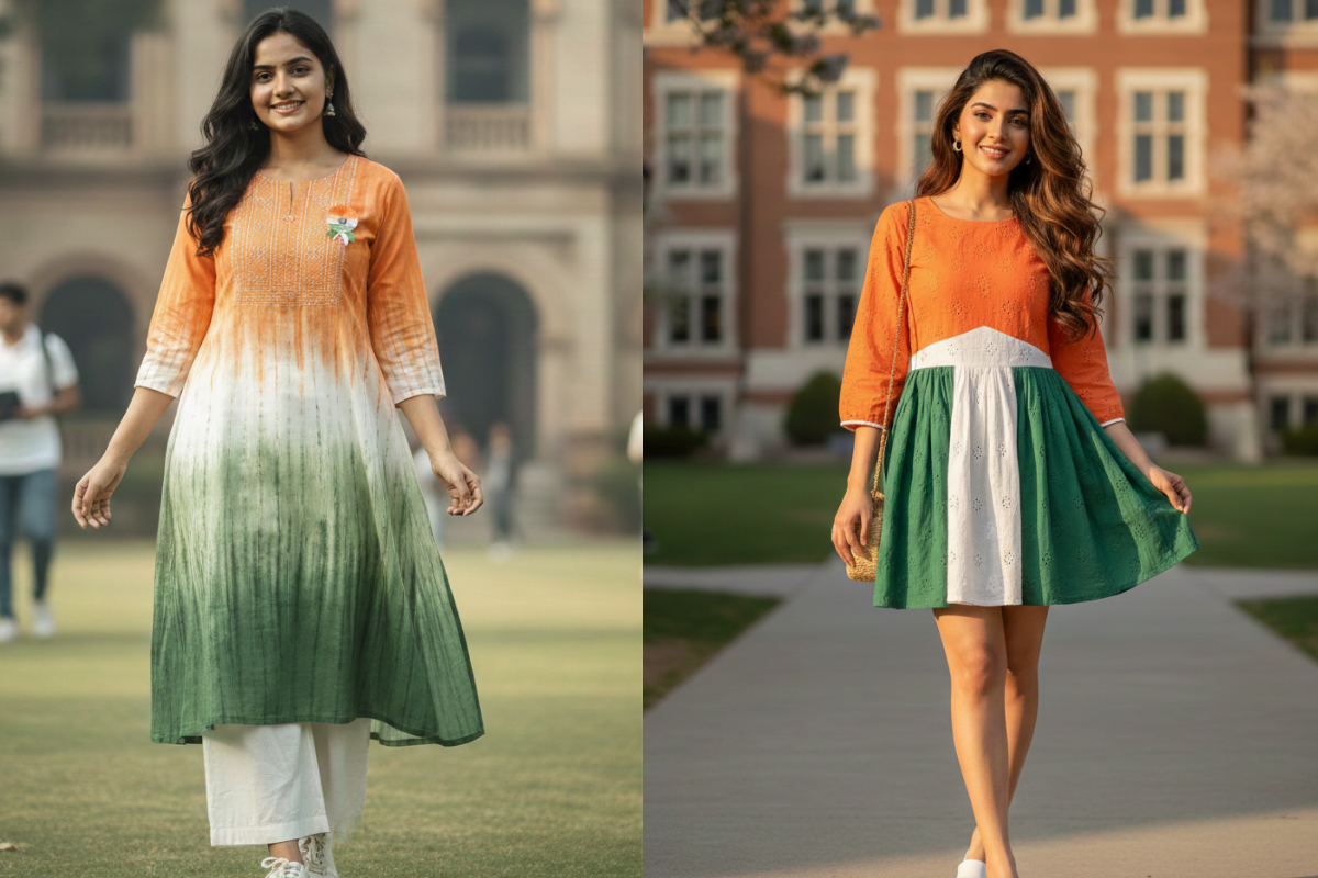 Republic Day Dress Ideas: तिरंगे के रंगों में पहनें स्टाइलिश और ट्रेडिशनल आउटफिट्स, हर नजरें आप पर टिक जाएंगी 9 Tricolour Frock or Kurti For Republic Day